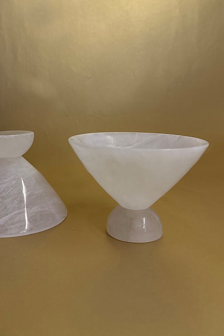 White Alabaster Stone Marble Cup (Set Of 2) by MelBau Designs at Pernia's Pop Up Shop