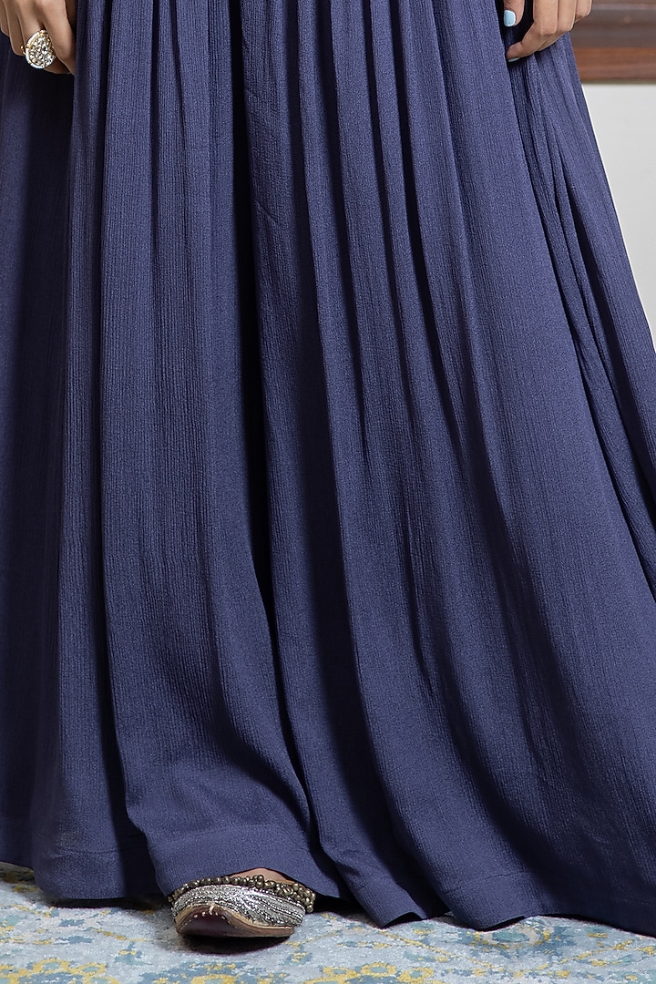 Dark Lilac Chiffon Pant Set by Maliha by Anar and Anoli at Pernia's Pop Up Shop