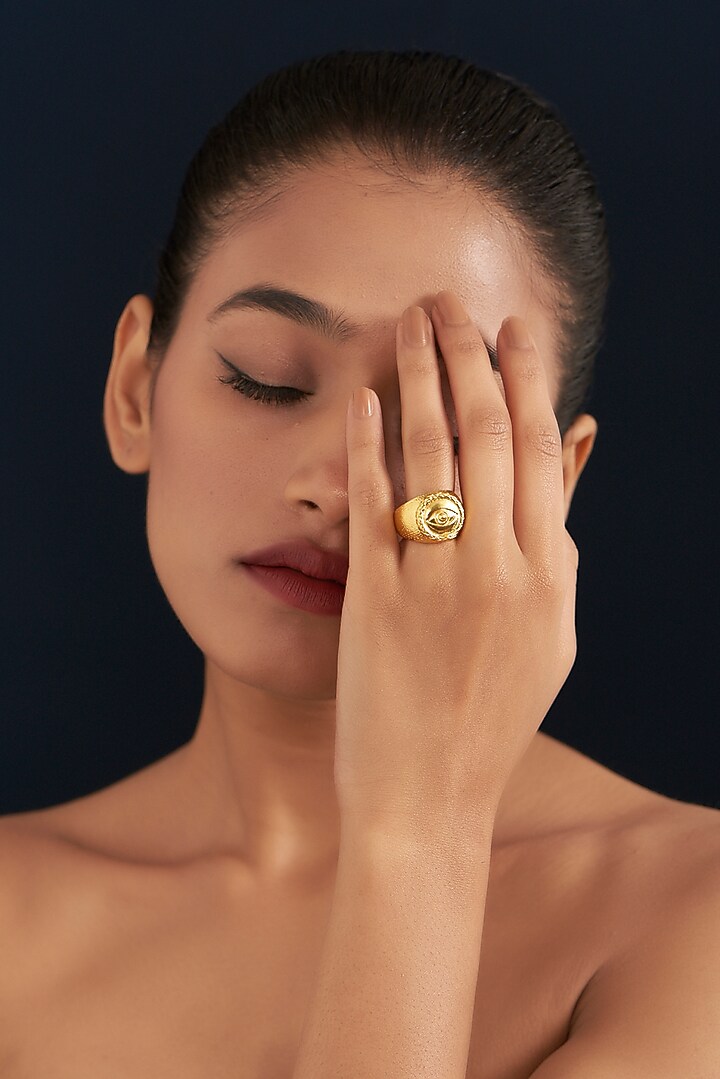 Gold Plated Evil Eye Ring by Maalicious at Pernia's Pop Up Shop