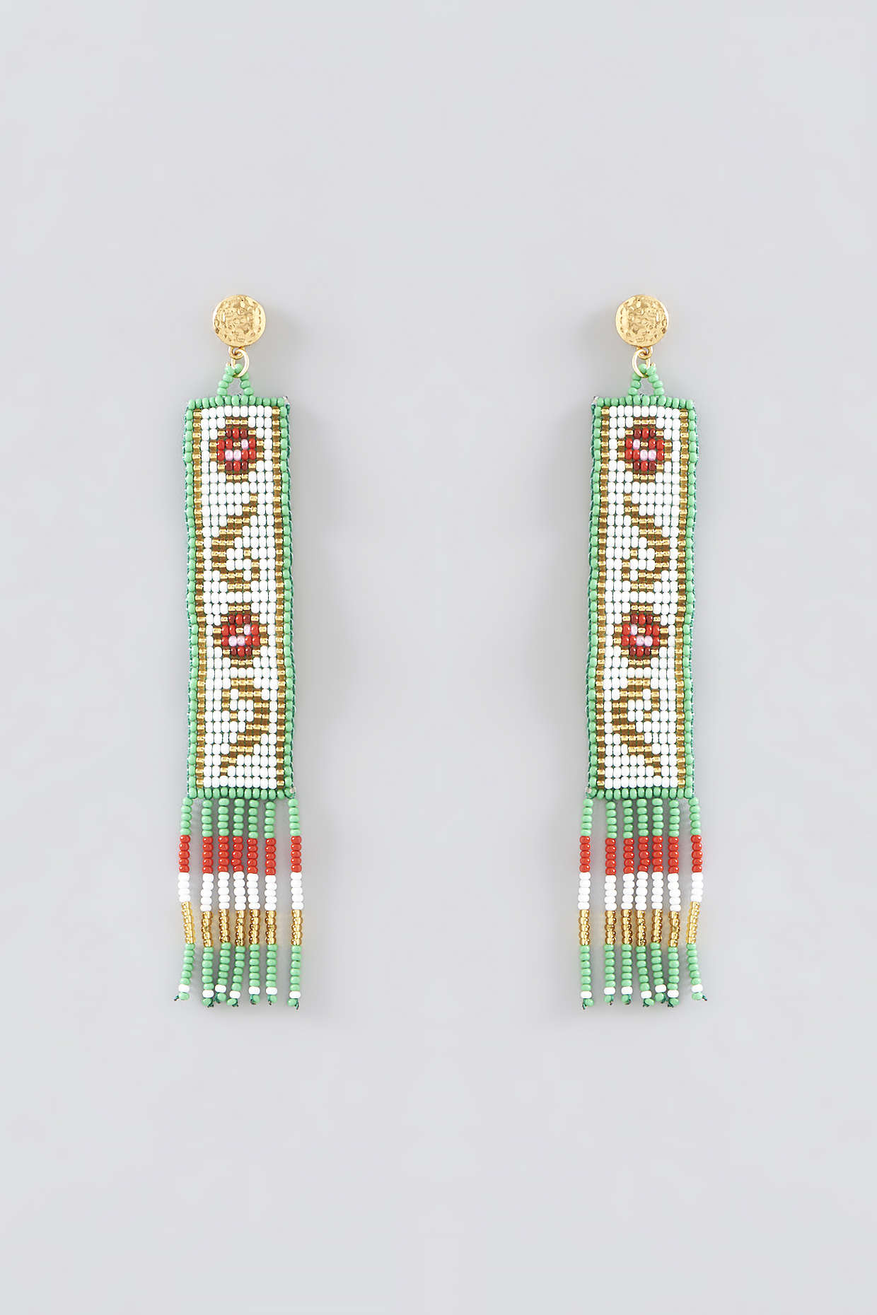 Gold Plated Beaded Dangler Earrings by Maalicious