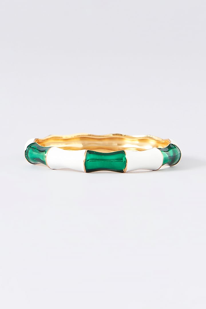 Gold Plated Enamelled Bangle by Maalicious at Pernia's Pop Up Shop