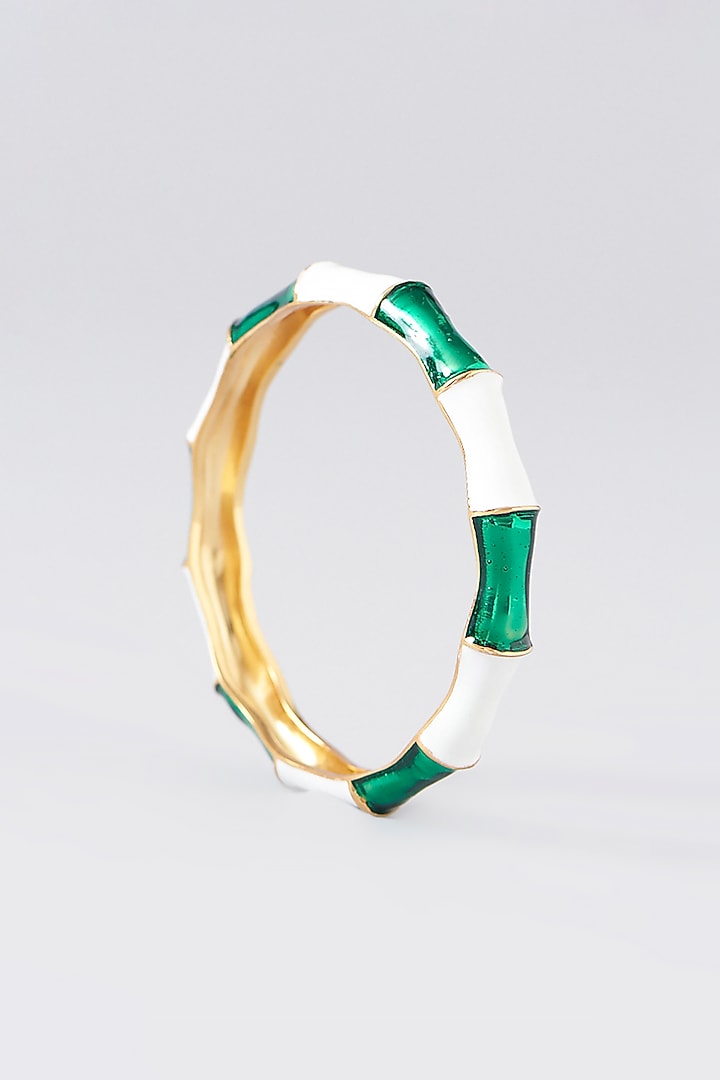 Gold Plated Enamelled Bangle by Maalicious at Pernia's Pop Up Shop