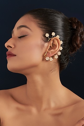 Gold Plated Pearl Earcuffs by Maalicious