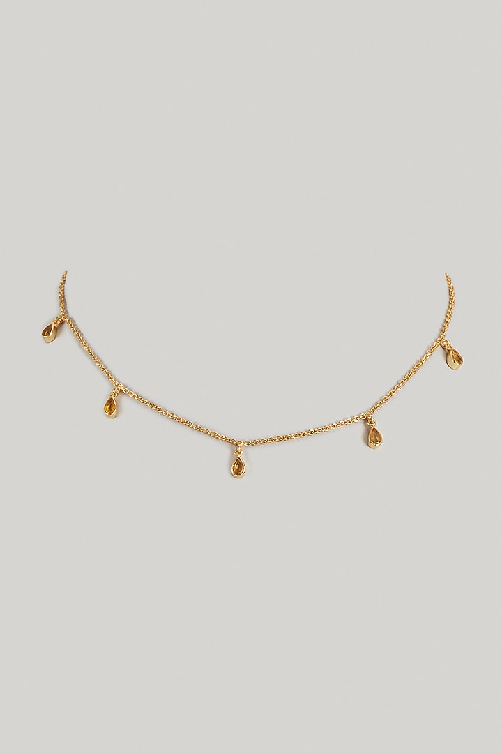 Gold Finish Citrine Necklaces (Set of 2) by Maalicious at Pernia's Pop Up Shop
