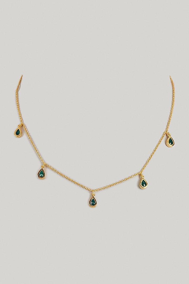 Gold Finish Green Witch Chain Necklaces (Set of 2) by Maalicious at Pernia's Pop Up Shop