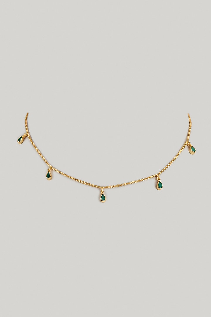 Gold Finish Green Witch Chain Necklaces (Set of 2) by Maalicious at Pernia's Pop Up Shop