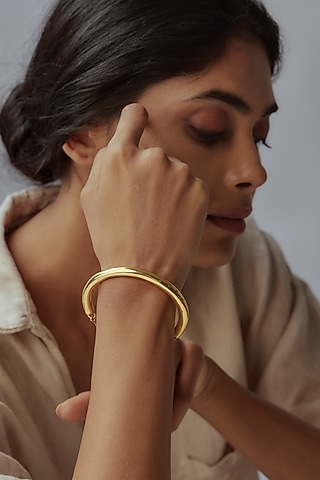 Gold Finish Cuff Bracelet by Maalicious