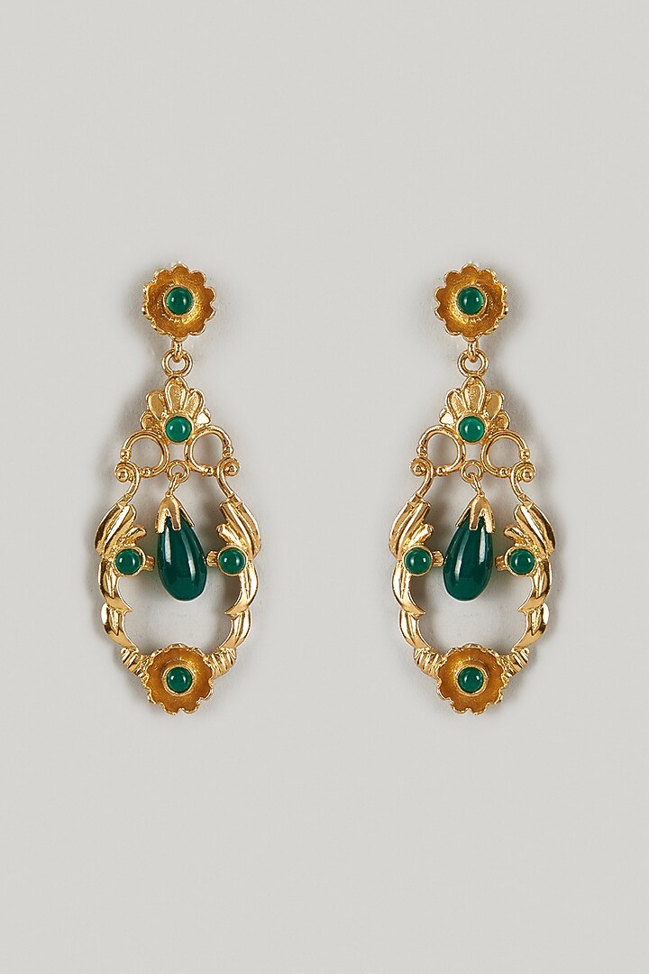 Gold Finish Chandelier Earrings by Maalicious at Pernia's Pop Up Shop