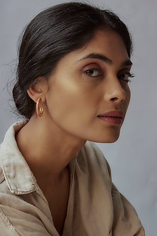 Gold Finish Hoop Earrings by Maalicious