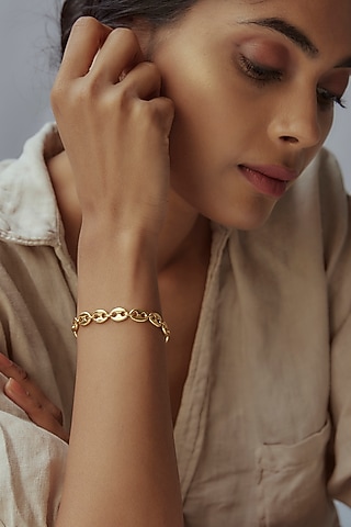 Gold Finish Chain Bracelet by Maalicious