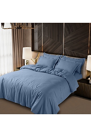 Blue Cotton Bedsheet Set by Malako