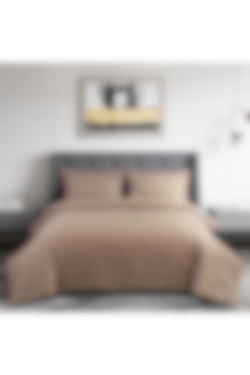 Brown Cotton Embroidered Bedsheet Set by Malako at Pernia's Pop Up Shop