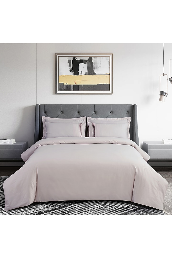 Light Cream Cotton Embroidered Bedsheet Set by Malako at Pernia's Pop Up Shop