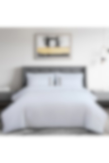 White Cotton Embroidered Bedsheet Set by Malako at Pernia's Pop Up Shop