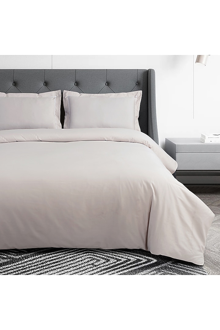 Light Cream Cotton Embroidered Bedsheet Set by Malako at Pernia's Pop Up Shop