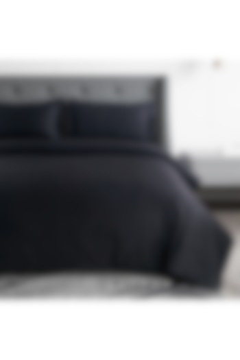 Black Cotton Embroidered Bedsheet Set by Malako at Pernia's Pop Up Shop