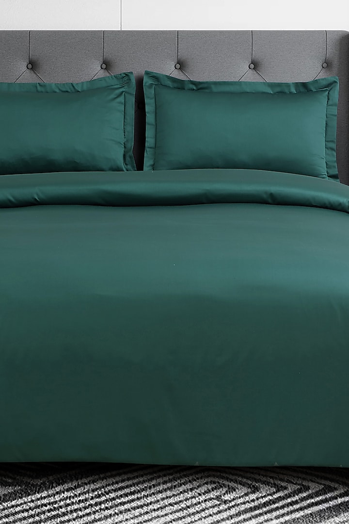Green Cotton Duvet Cover by Malako