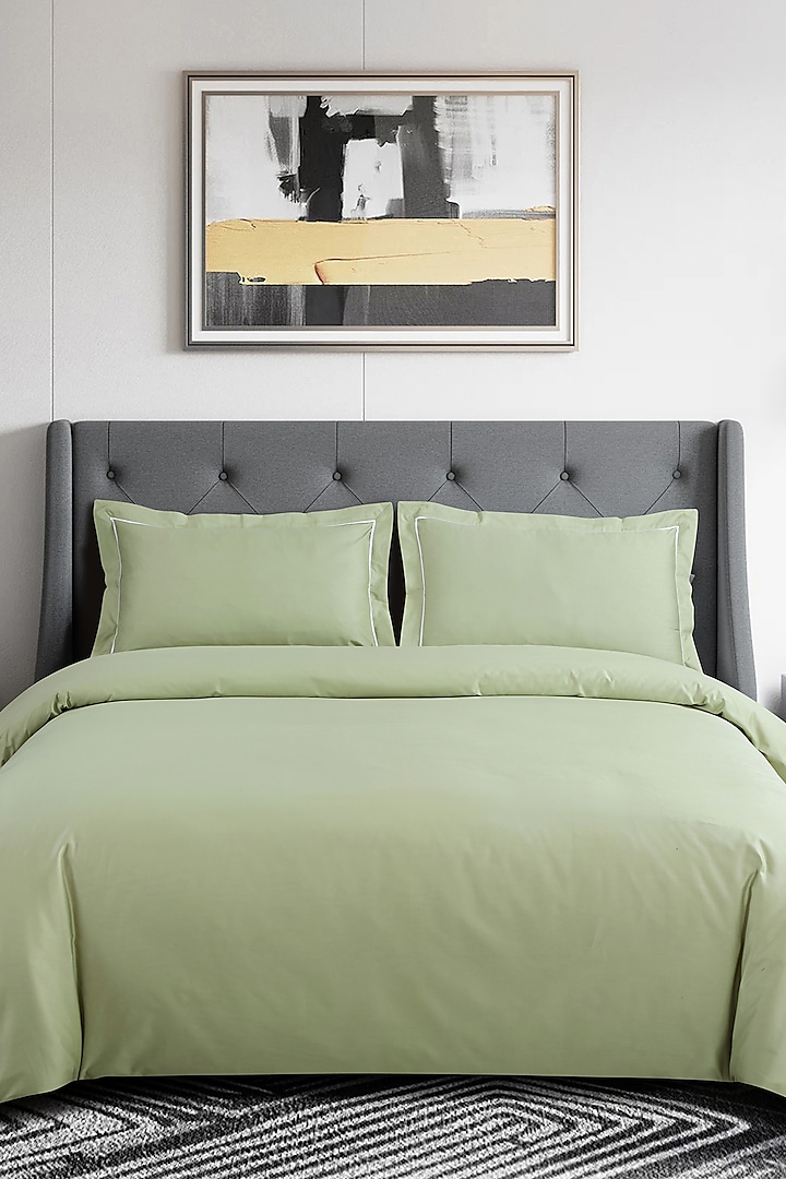 Sage Green Cotton Duvet Cover by Malako