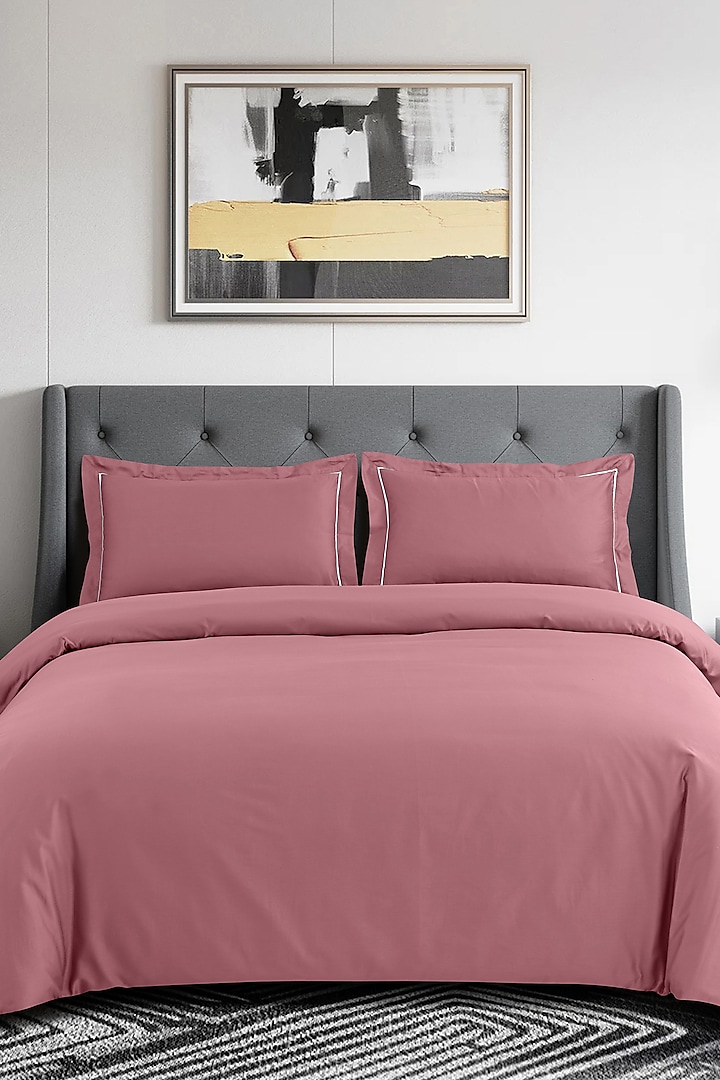 Rose Pink Cotton Duvet Cover by Malako