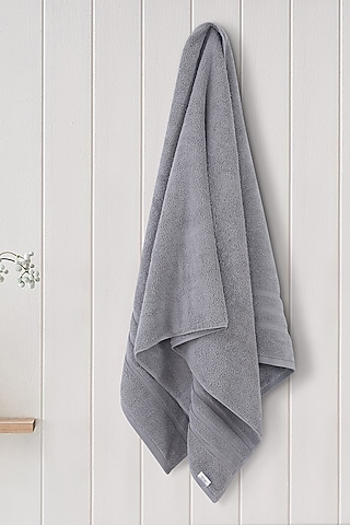 Grey Cotton Bath Towel by Malako