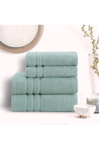 Green Cotton Bath Towel by Malako
