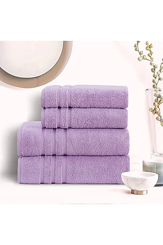 Lilac Cotton Hand Towel Set by Malako