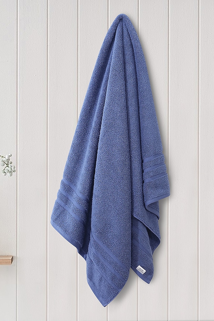 Blue Cotton Bath Towel by Malako at Pernia's Pop Up Shop