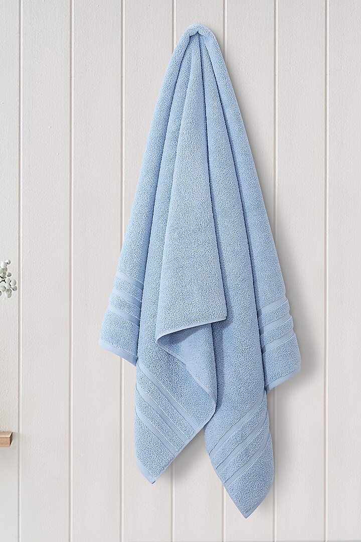 Blue Cotton Bath Towel by Malako at Pernia's Pop Up Shop