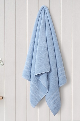 Blue Cotton Bath Towel by Malako