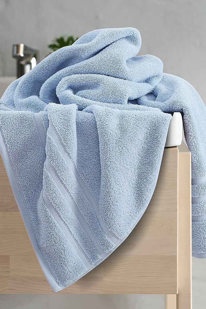 Blue Cotton Bath Towel by Malako at Pernia's Pop Up Shop