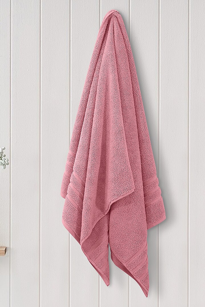 Rose Pink Cotton Bath Towel by Malako at Pernia's Pop Up Shop