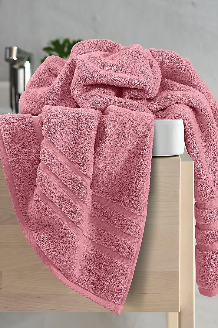 Rose Pink Cotton Bath Towel by Malako at Pernia's Pop Up Shop