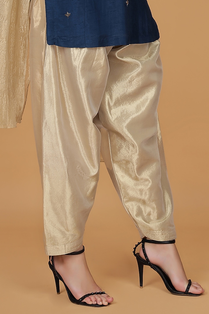 Persian Blue Silk Cutdana Work Kurta Set by Milu Madan at Pernia's Pop Up Shop