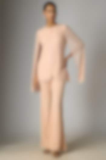 Pink Net Cutdana Work Jacket Set by Malasa at Pernia's Pop Up Shop