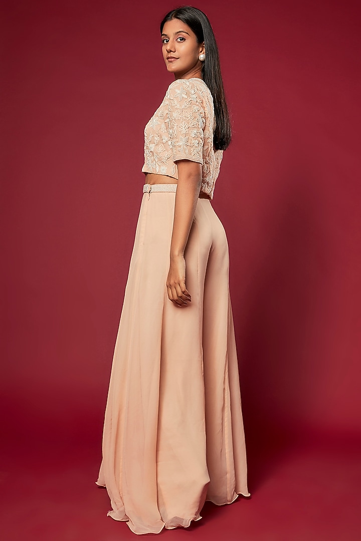 Nude Georgette Pant Set by Malasa at Pernia's Pop Up Shop