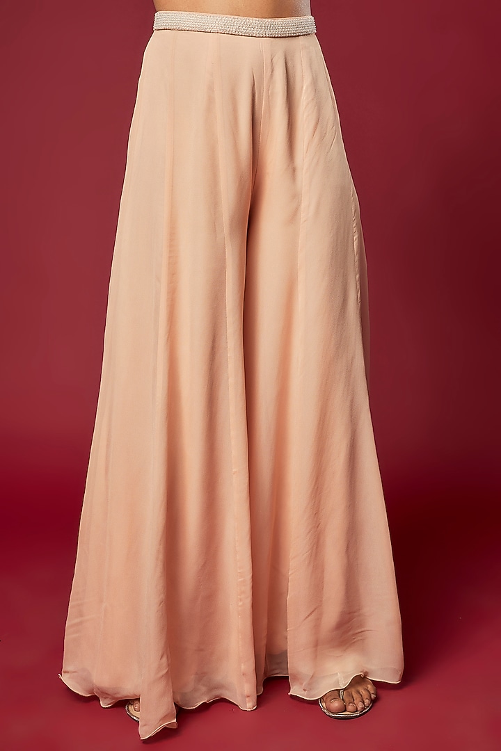 Nude Georgette Pant Set by Malasa at Pernia's Pop Up Shop
