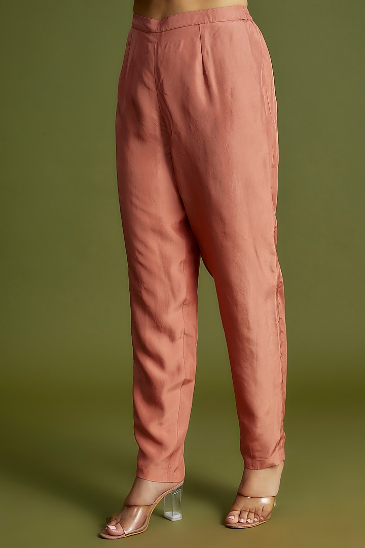 Blush Pink Georgette Embroidered Kurta Set by Malasa at Pernia's Pop Up Shop