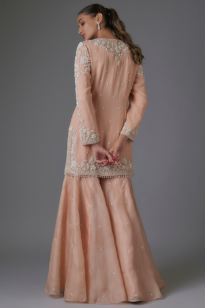 Pink Organza Bridal Sharara Set by Malasa at Pernia's Pop Up Shop