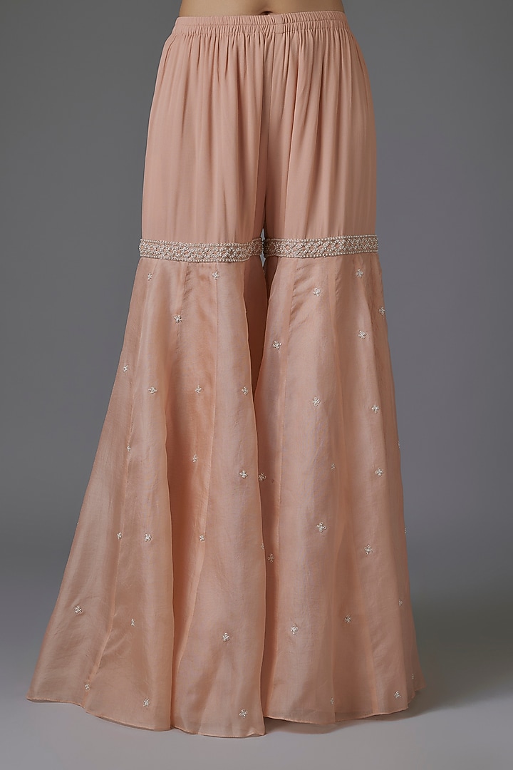 Pink Organza Bridal Sharara Set by Malasa at Pernia's Pop Up Shop