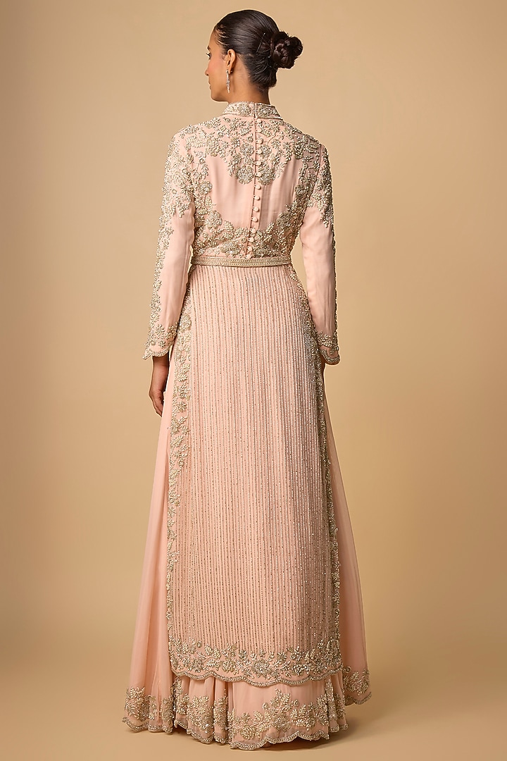 Pink Georgette Jacket Set by Malasa at Pernia's Pop Up Shop