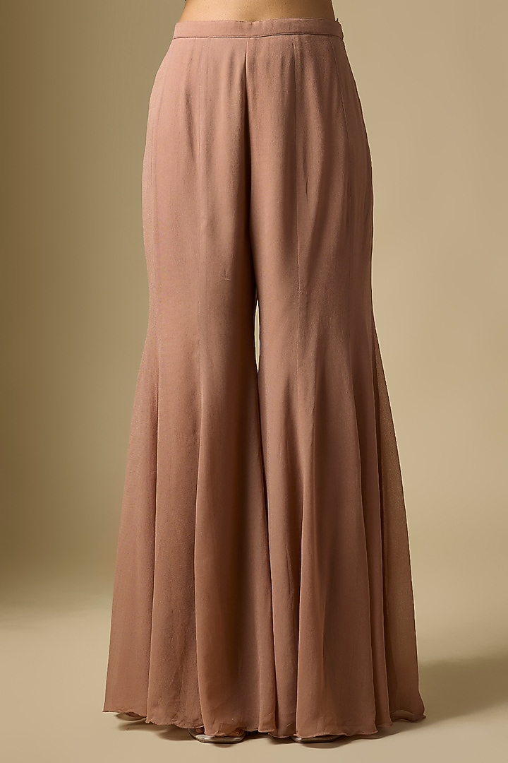 Champagne Georgette Wedding Sharara Set by Malasa at Pernia's Pop Up Shop