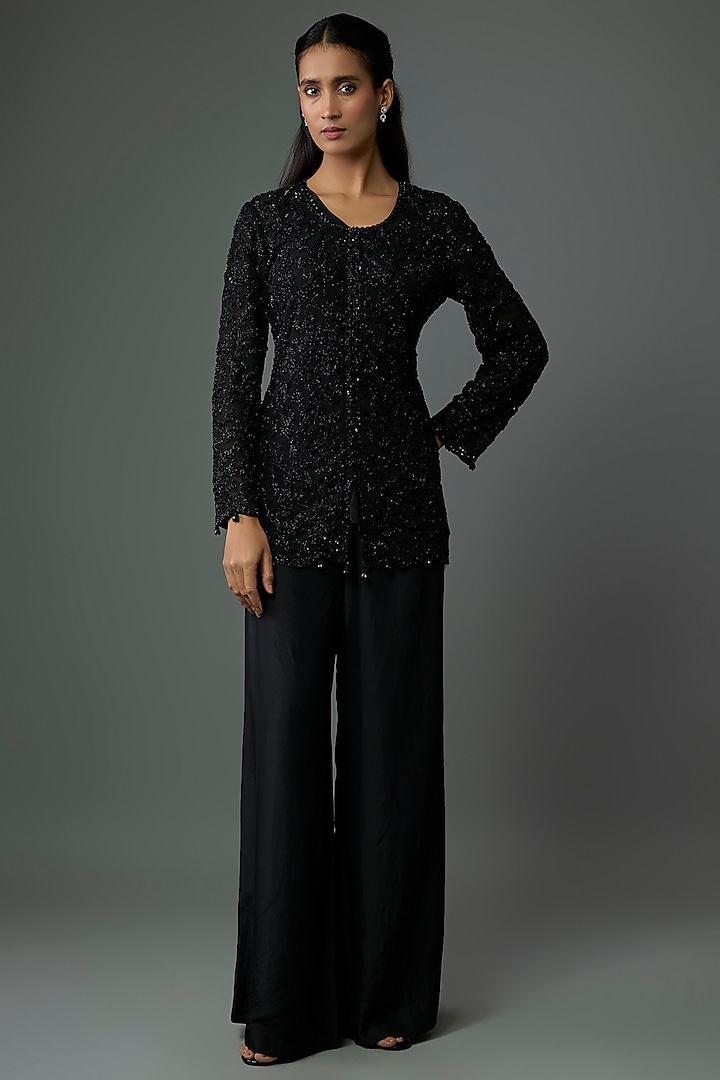 Black Silk Pant Set by Malasa at Pernia's Pop Up Shop