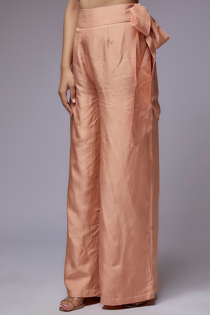 Pink Silk Satin Pant Set by Malasa at Pernia's Pop Up Shop