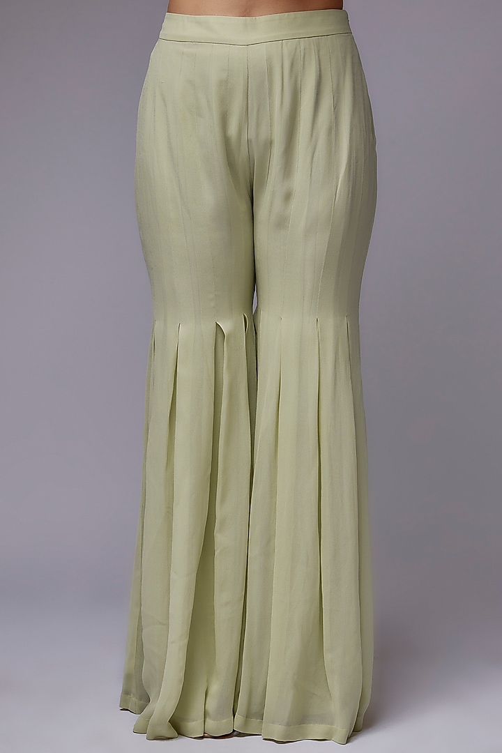 Seafoam Georgette Gharara Set by Malasa at Pernia's Pop Up Shop