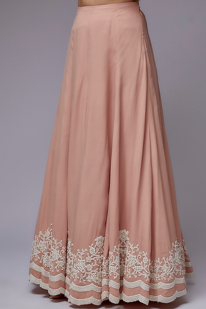 Pink Georgette Thread Embroidered Jacket Set by Malasa at Pernia's Pop Up Shop