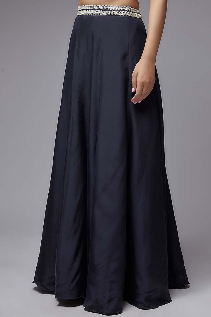 Blue Net Thread Embroidered Cape Set by Malasa at Pernia's Pop Up Shop
