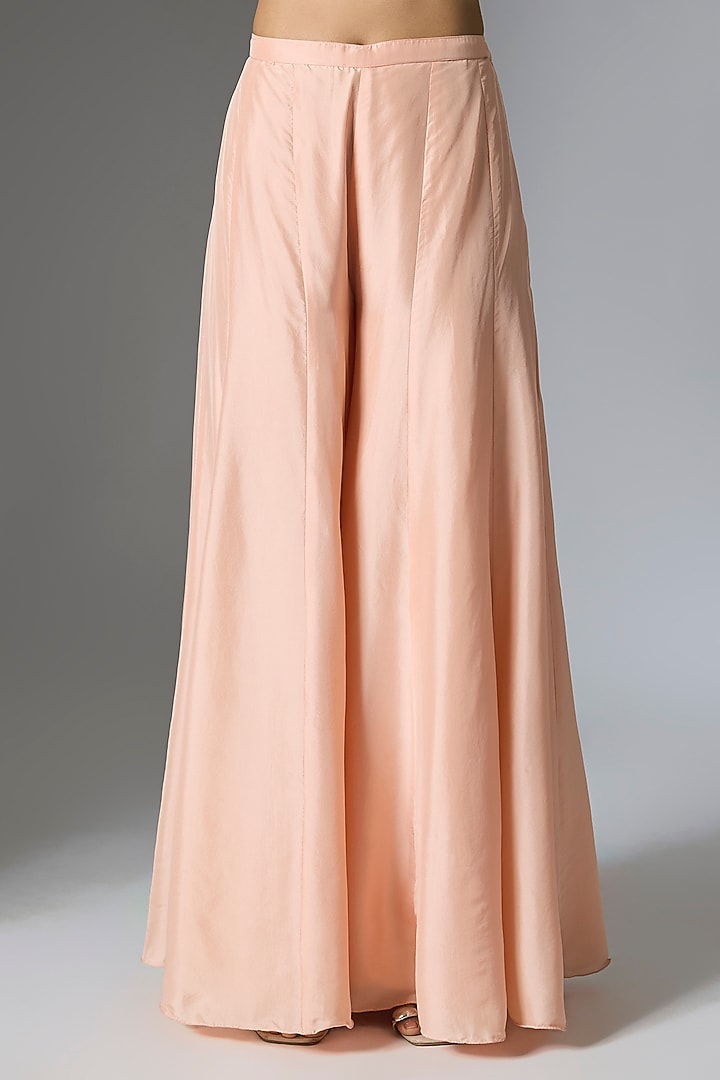 Pink Satin Silk Wedding Sharara Set by Malasa at Pernia's Pop Up Shop