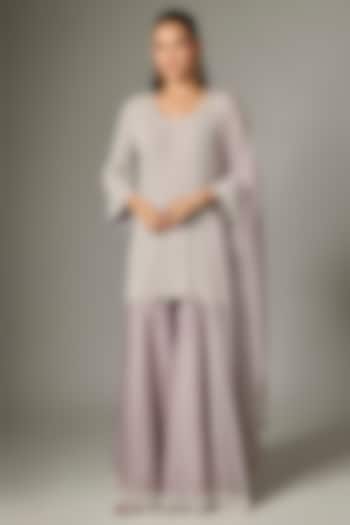 Lilac Organza Bridal Sharara Set by Malasa at Pernia's Pop Up Shop