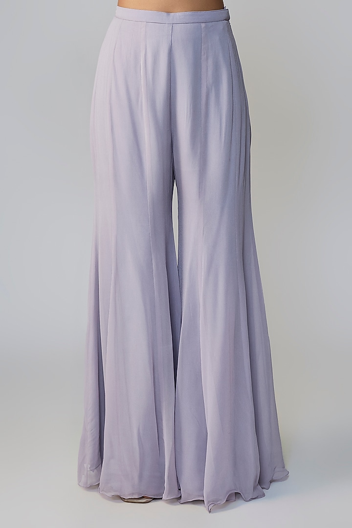 Lilac Georgette Wedding Sharara Set by Malasa at Pernia's Pop Up Shop