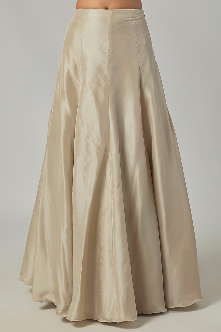 Silver Satin Silk Skirt Set by Malasa at Pernia's Pop Up Shop